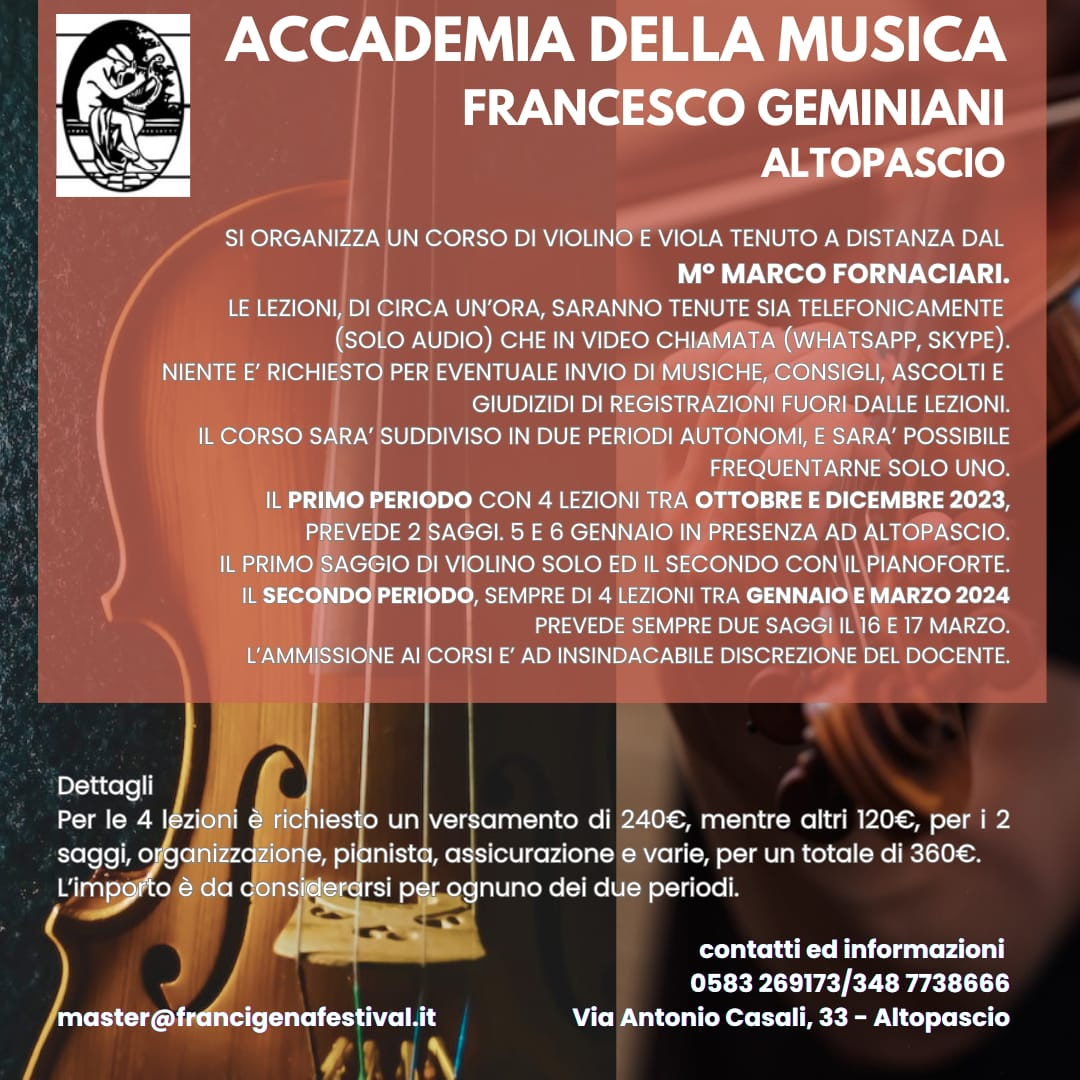 Corso violino e viola Marco Fornaciari